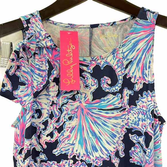 Lilly Pulitzer Dress Luella Deep Sea Navy Blue XS - Picture 4 of 11
